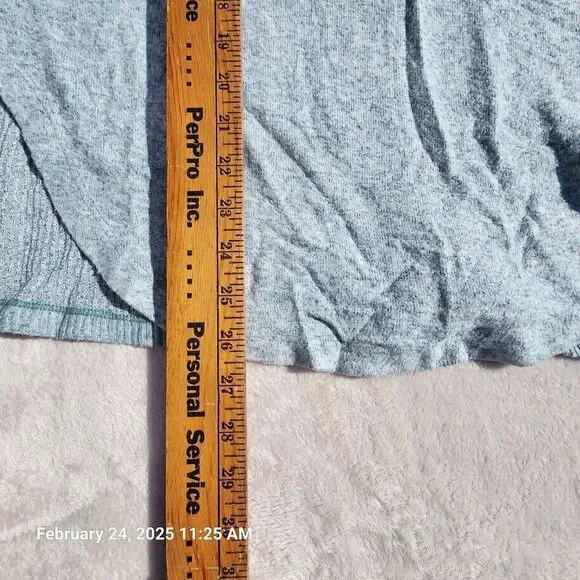 Anthropologie Saturday Sunday Women Small Sweater Green Marled Cinch Tie Sleeves - Picture 10 of 11